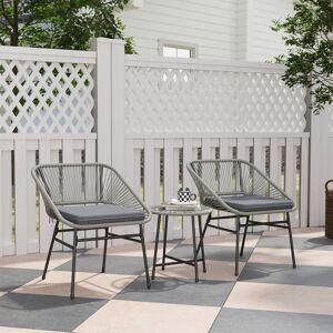 17 Stories Round 3 - Piece 2 - Person 45Cm L Outdoor Bistro Set Black/Grey 2 Image