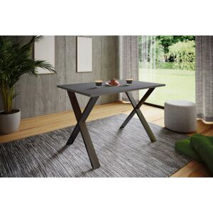 Latitude Run "Xona" dining table with X-shaped legs Black/Black 76cm H x 80cm W x 80cm D Image