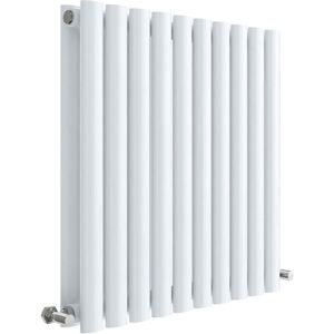 Hudson Reed Revive Vertical Designer Radiator White 60cm H x 58.6cm W x 7.8cm D Image