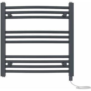 Metro Cleavie Prefilled Curved Towel Rail Heated Towel Rails Anthracite 60cm H x 60cm W x 5.6cm D Image