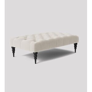 R&M Furnishers Alyana Rectangle Ottoman Bench with Wooden Legs- Naples Chesterfield Upholstered Footstool Silver Naple 35" H x 120" W x 50" D Image