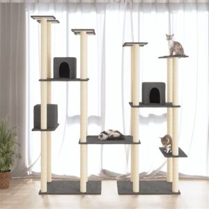 Archie & Oscar 174cm Wickes Cat Tree Dark Grey 174cm H X 61cm W X 148cm D Image