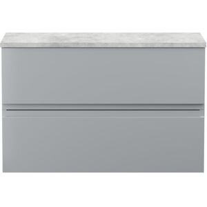 Hudson Reed Urban 80Cm Wall Mounted Single Bathroom Vanity Base Only Satin Grey 52.2cm H X 80.5cm W X 39cm D Image