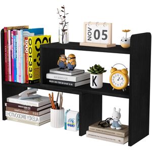 Ebern Designs Manufactured Wood Stackable Desk Organiser Black 42cm H X 83cm W X 17cm D Image