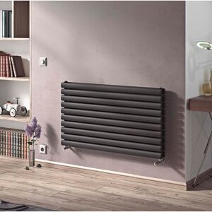 Belfry Heating Angela Horizontal Oval Panel Radiator Grey 46.8cm H x 180cm W x 10.2cm D Image