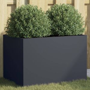 Latitude Run Planter Steel Anthracite 39cm H x 62cm W x 40cm D Image