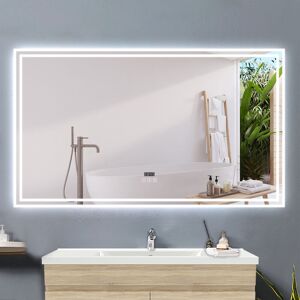 Metro Ayriana Rectangle LED Wall Mirror White 70cm H x 120 cm W Image
