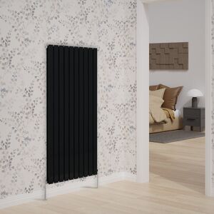 NRG Vertical Double Flat Panel Radiators Black 1600cm H x 680cm W x 52cm D Image