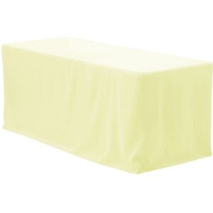 Symple Stuff Fitted 100% Polyester Tablecloth Premium Qualitytable Cover 4 Feet Diameter Ivory 76.2cm W x 182.88cm L Image