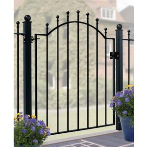 Rosalind Wheeler Begonia Ball Top Low Bow Metal Garden Gate 104 cm High Black 88cm W X 104cm H Image