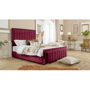 Canora Grey Ajea Upholstered Bed Frame Maroon Super King (6') Image