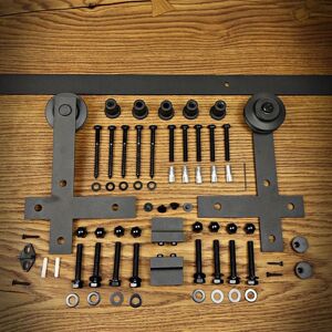 Alpen Home Bethania Standard Single Barn Door Hardware Kit Black 200cm L Image