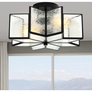 Rio Aireona 2 - Light 41cm Unique/Statement Star Semi Flush Mount Light Black 22.5cm H X 41cm W X 41cm D Image