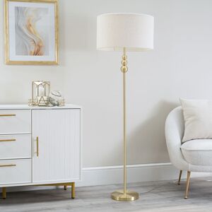 Rosdorf Park Randalia 145cm Traditional Floor Lamp Brushed Gold/Cream 145cm H X 45cm W X 45cm D Image