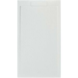 White Stone White 1600X800 Slate Effect Shower Tray White 2.7cm H x 140cm W x 80cm D Image