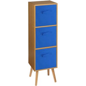 17 Stories Corto Bookcase Beech/Dark Blue/White 100cm H X 30cm W X 24cm D Image
