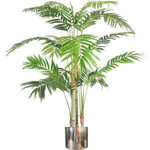Large Artificial Palm Tree Areca Planter Realistic Leaf Design 120cm 4ft Silver 120cm H X 80cm W X 80cm D Image