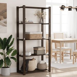 Alpen Home Alorie 80cm W Solid Wood Shelving Unit Black 431.8cm H X 203.2cm W X 96.52cm D Image