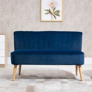 Hykkon Maxen 2 Seater Loveseat Blue/Polyester 77cm H X 117cm W X 56.5cm D Image