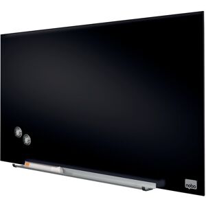 Nobo Wall Mounted Magnetic Glass Board Black 38.1cm H x 67.7cm L Image