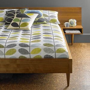 Orla Kiely Scribble Stem Duck Egg King Duvet Cover Gold/Blue/Grey Double Duvet Cover Image