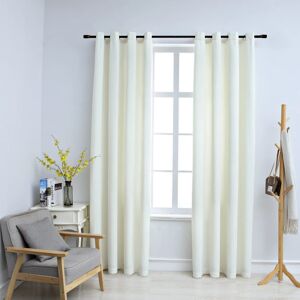 Canora Grey Laurine Blackout Thermal Curtains Cream Width 140 x Drop 225cm Image