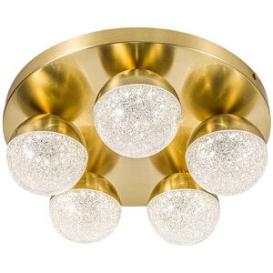 Canora Grey Abdulahi 5-Light 35cm Flush Mount Satin Brass 13cm H X 35cm W X 35cm D Image