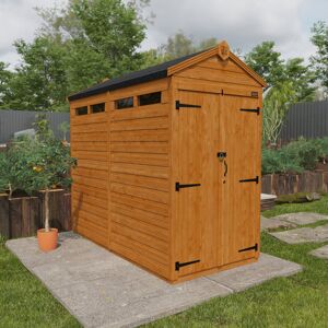 Tiger Sheds TigerFlex® Modular Buildings 8 ft. W x 4 ft. D Solid Wood Shiplap Apex Garden Shed Orange 238.76cm W X 114.3cm D X 208.99cm H Image