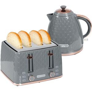 HOMCOM Kettle and Toaster Set Grey 4 - Slice;4-Slice Image