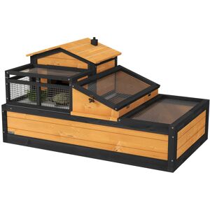 PawHut Tortoise House Yellow 60cm H X 112cm W X 65cm D Image
