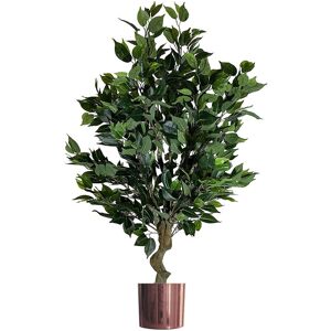 Leaf Artificial Evergreen Ficus Tree Planter Copper 100cm H x 62cm W x 62cm D Image