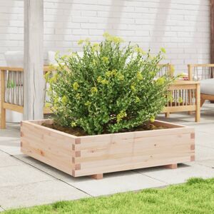 Vidaxl Garden Planter Wax Brown 60X60x49.5 Cm Solid Wood Pine Natural pine wood 26.5cm H x 90cm W x 90cm D Image
