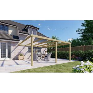 Dakota Fields Baudelio Solid Wood Pergola Light Green 16 ft x 10 ft Image