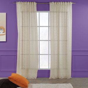 Lilijan Home & Curtain Extra Long & Extra Wide Classic Lace Curtain Panels Beige 280cm Width x 350cm Drop Image