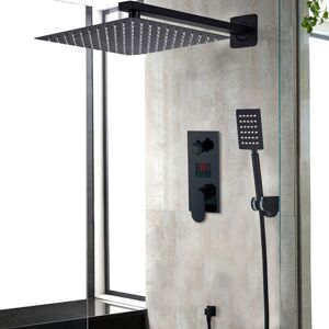 Belfry Bathroom Inge Digital Shower with Adjustable Shower Head Matte Black 30cm H X 30cm W X 35.7cm L Image