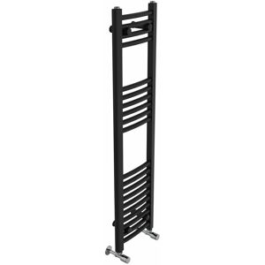 Belfry Heating Cano Curved Heated Towel Rail Radiator Bathroom Ladder Warmer Black 120cm H x 30cm W x 3.4cm D Image