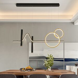 Blue Elephant Lorisa 5-Light Kitchen Island Geometric LED Pendant Black 31cm H X 94cm W X 12cm D Image