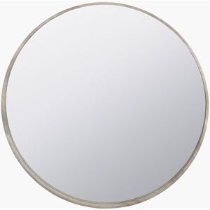 17 Stories Round Composite Framed Wall Mounted Accent Mirror Gray Oak 100 cm x 100 cm Image