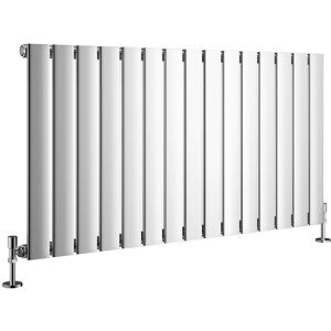 Belfry Heating Shonta Horizontal Single Flat Panel Radiator Chrome 60cm H x 142.8cm W Image