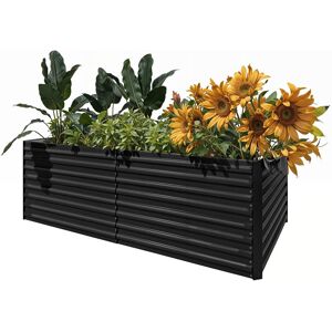 Dakota Fields Bannu Planter, Garden Raised Bed 180x90x60cm Black 60cm H x 180cm W x 90cm D Image