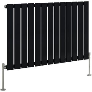 Belfry Heating Adah Horizontal Single Flat Panel Radiator Black 600mm H x 884mm W x 52mm D Image