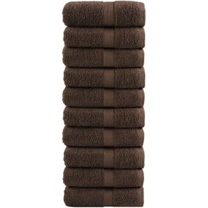 Latitude Run Premium Guest Towels SOLUND 10Pcs 30X50cm 600Gsm Brown Hand Towel Image