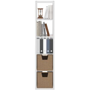 Latitude Run Airlee 182.7cm H x 40.31cm W Bookcase White 182.7cm H X 40.31cm W X 37.01cm D Image