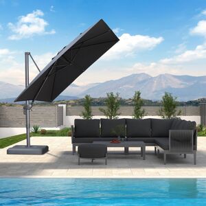 Blue Elephant Rishaw 2.5m Square Cantilever Parasol Dark Grey 254.8cm H X 249.9cm W X 274.3cm D Image