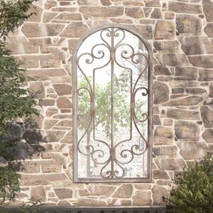 Rosalind Wheeler Garden Mirror Sand 100X45 Cm Iron For Outdoor Use Sand 70cm H x 30cm W Image