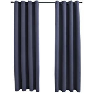 Ebern Designs Korkmaz Eyelet Blackout Curtains Anthracite Width 140 x Drop 225cm Image