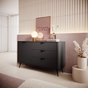 George Oliver Elegant Neutrality: Stewartstown Sideboard Cabinet 163cm in Beige Black 81cm H X 138cm W X 38cm D Image