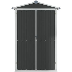 Dakota Fields Tubac Garden Shed Galvanised Steel Outdoor Tool Storage Shed Anthracite 107.5cm W X 46cm D X 183cm H Image