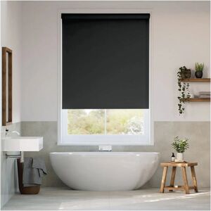 Symple Stuff Indoor blackout Trimmable roller blind Black 210cm L x 150cm W Image