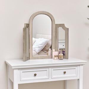 ClassicLiving Arched Triple Dressing Table Mirror - Daventry Range Grey 61cm H X 70cm W X 2cm D Image